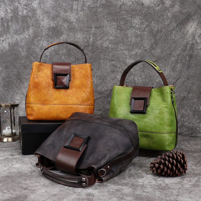 Handmade Vintage Women Leather Crossbody Bags-Leather Women Bags-Green-Free Shipping Leatheretro