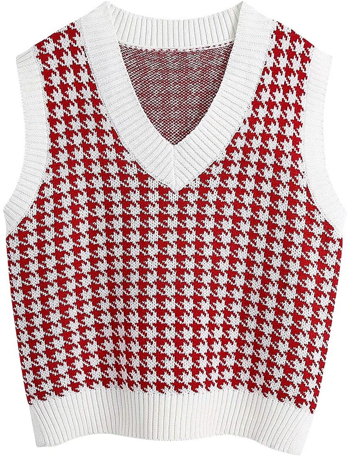 Fashion Sleeveless Women Knitting Vest-Shirts & Tops-Red-S-Free Shipping Leatheretro