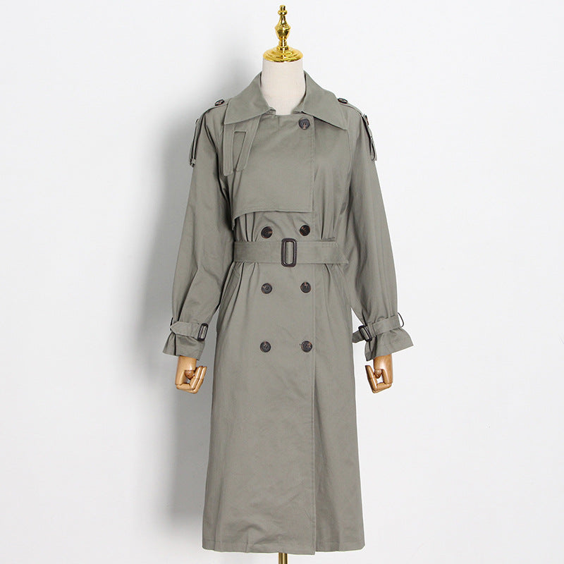 Fashion Laced Up Long Wind Coats for Women-Coats & Jackets-Gray-XS-Free Shipping Leatheretro