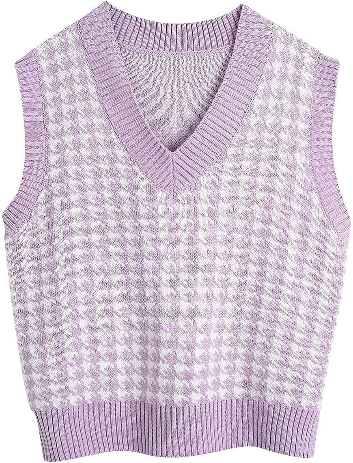 Fashion Sleeveless Women Knitting Vest-Shirts & Tops-Purple-S-Free Shipping Leatheretro