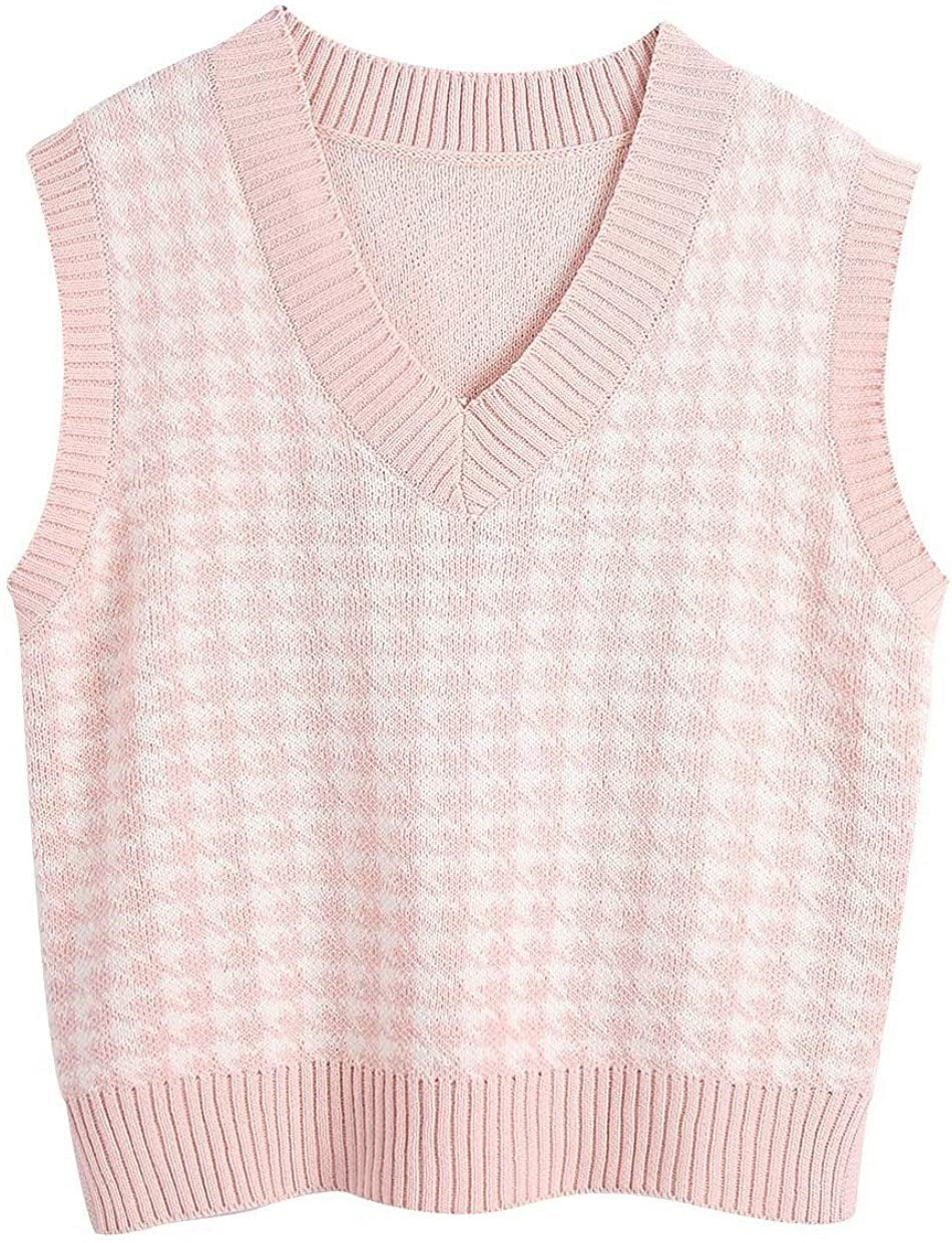 Fashion Sleeveless Women Knitting Vest-Shirts & Tops-Pink-S-Free Shipping Leatheretro