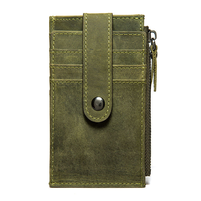 Vintage Zipper Leather Card Cases B1005-Leather Cases-Green-Free Shipping Leatheretro