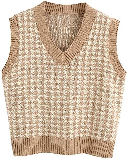 Fashion Sleeveless Women Knitting Vest-Shirts & Tops-Khaki-S-Free Shipping Leatheretro