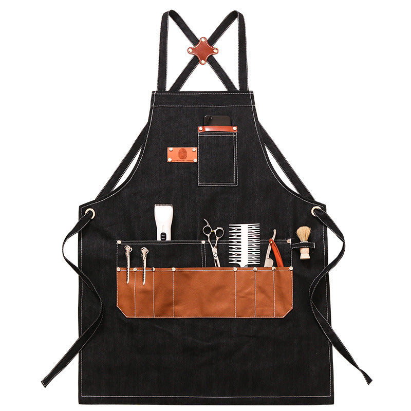 Black Heavy Duty Canvas Work Aprons P245-Canvas Apron-Black-Free Shipping Leatheretro