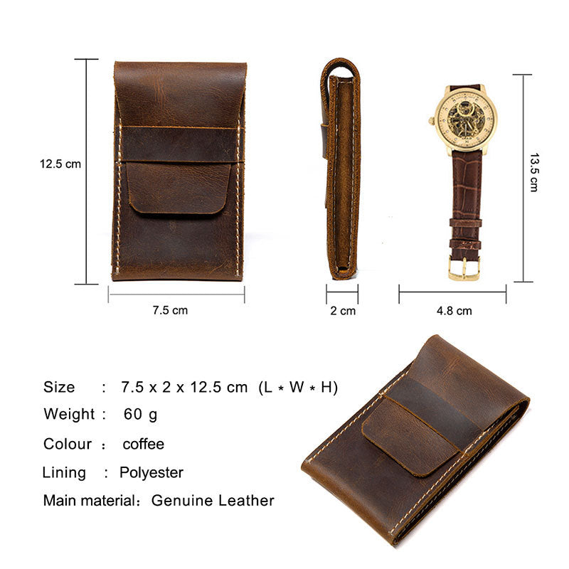 Vintage Leather Watch Storage Cases A1011-Leather Cases-Coffee-Free Shipping Leatheretro