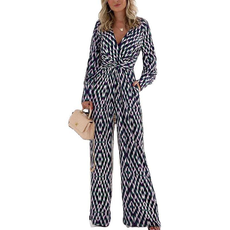 Fashion Women Leopard V Neck Jumpsuits-One Piece Suits-The same as picture-S-Free Shipping Leatheretro