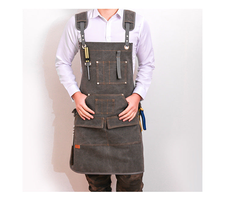 Heavy Duty Rugged Canvas Aprons for Workman P238-Canvas Aprons-Gray-Free Shipping Leatheretro