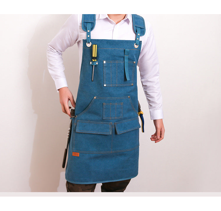 Heavy Duty Rugged Canvas Aprons for Workman P238-Canvas Aprons-Gray-Free Shipping Leatheretro