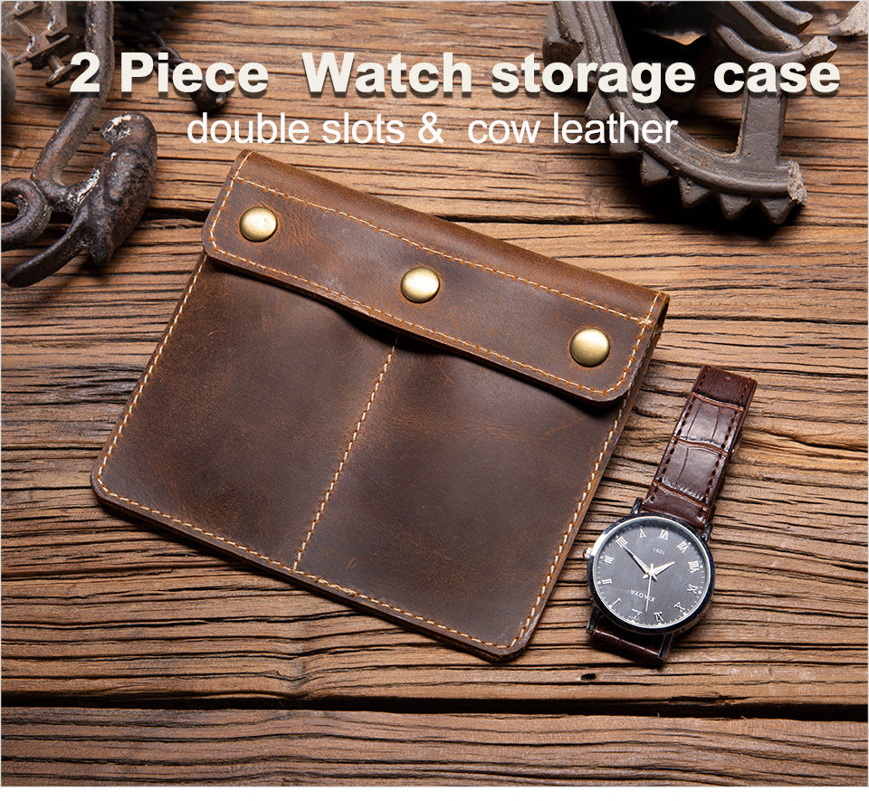 Vintage Crazy Horse Leather Watch Cases A1009-Leather Cases-Coffee-Free Shipping Leatheretro