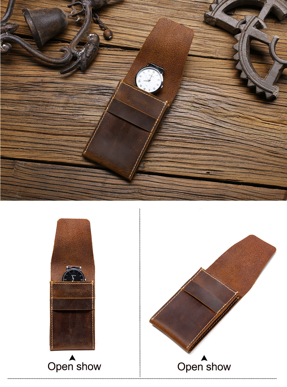 Vintage Leather Watch Storage Cases A1011-Leather Cases-Coffee-Free Shipping Leatheretro