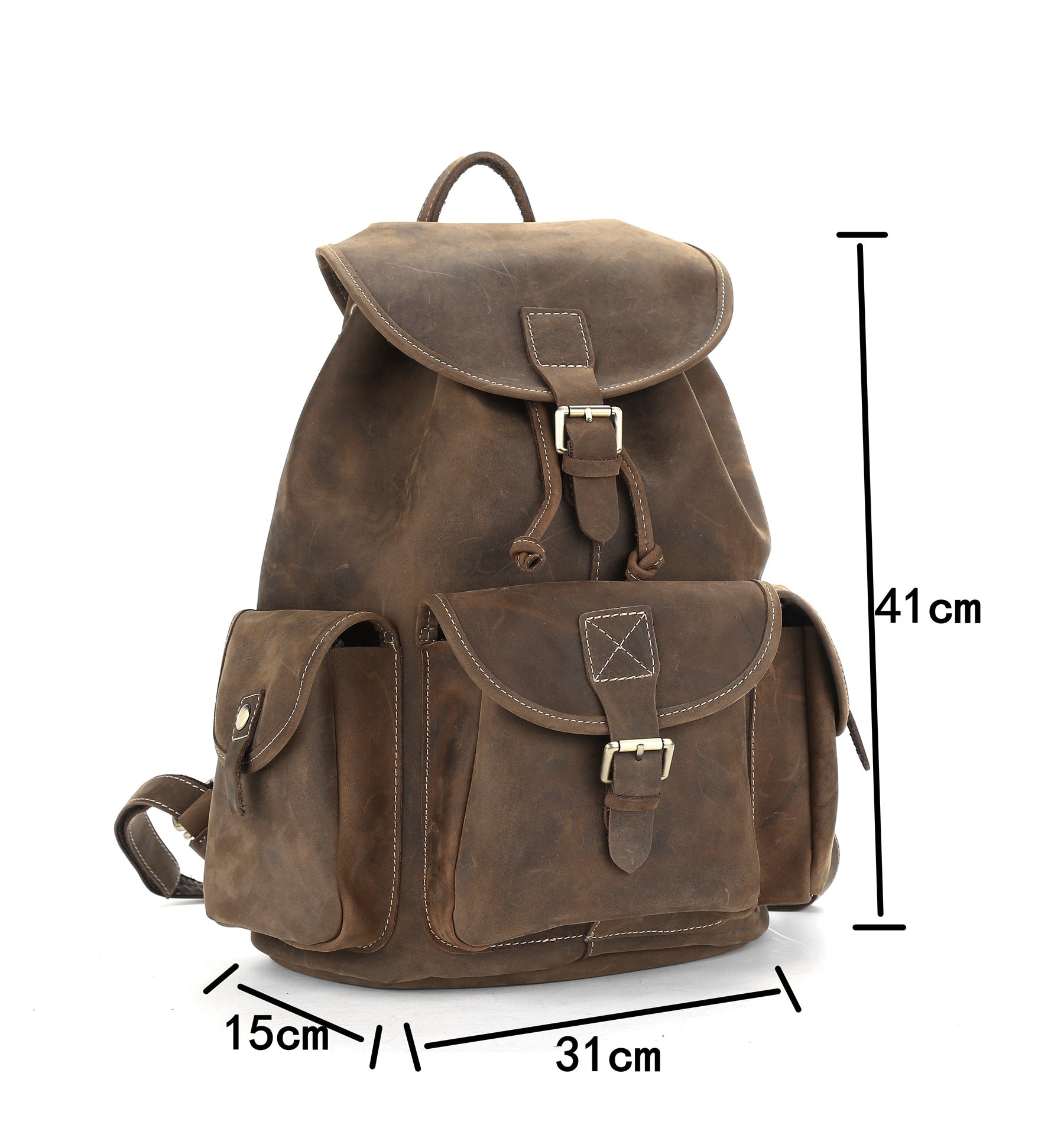 Vintage Genuine Leather Backpacks 8891-Leather Backpack-Dark Brown-Free Shipping Leatheretro