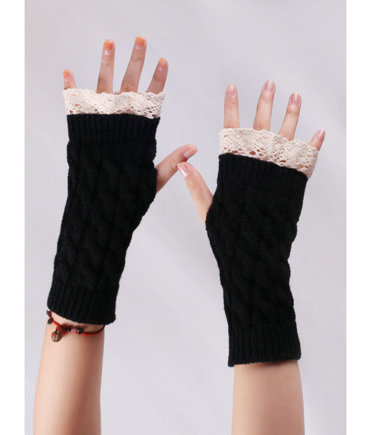 2 Pairs/Set Lovely Finger Less Knitted Gloves for Girl-Gloves & Mittens-Red-One Size-Free Shipping Leatheretro