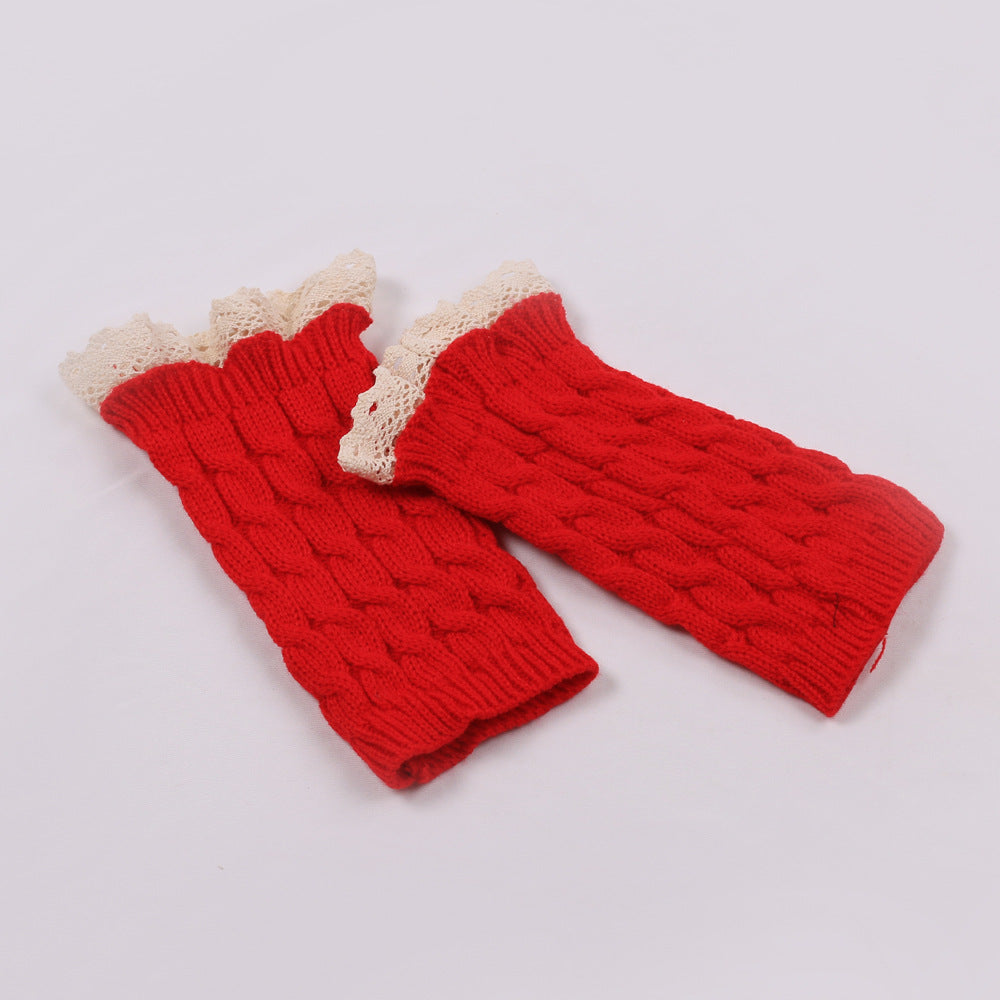 2 Pairs/Set Lovely Finger Less Knitted Gloves for Girl-Gloves & Mittens-Red-One Size-Free Shipping Leatheretro