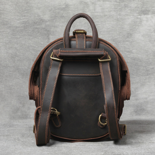 Handmade Leather Beetle Cyclus Pangolin Backpack Small Size 9874-1-Leather Backpack-Brown-Free Shipping Leatheretro