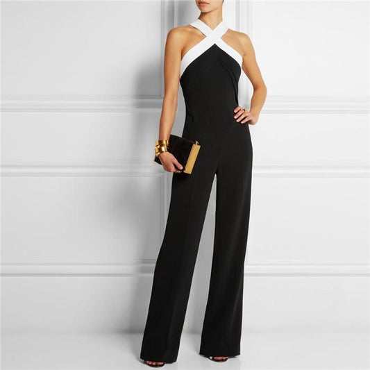 Sexy Backless Slim Waist Women Jumpsuits-One Piece Suits-Red-S-Free Shipping Leatheretro