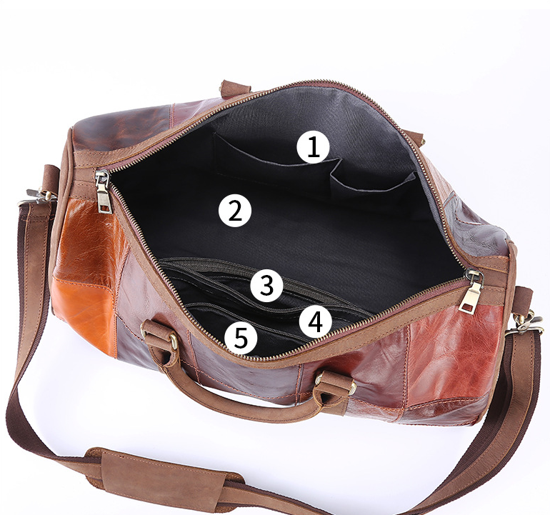 Vintage Large Sotrage Leather Traveling Bag 1096-Leather Duffle Bag-The same as picture-Free Shipping Leatheretro