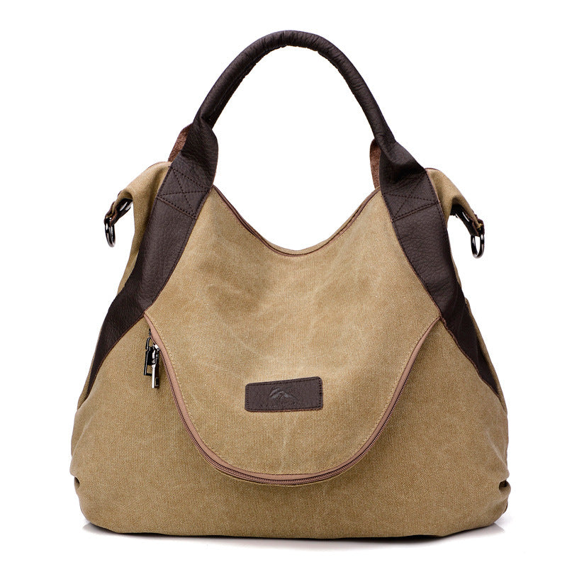 Vintage Large Tote Handbags for Women 829-Handbags-Khaki-Free Shipping Leatheretro