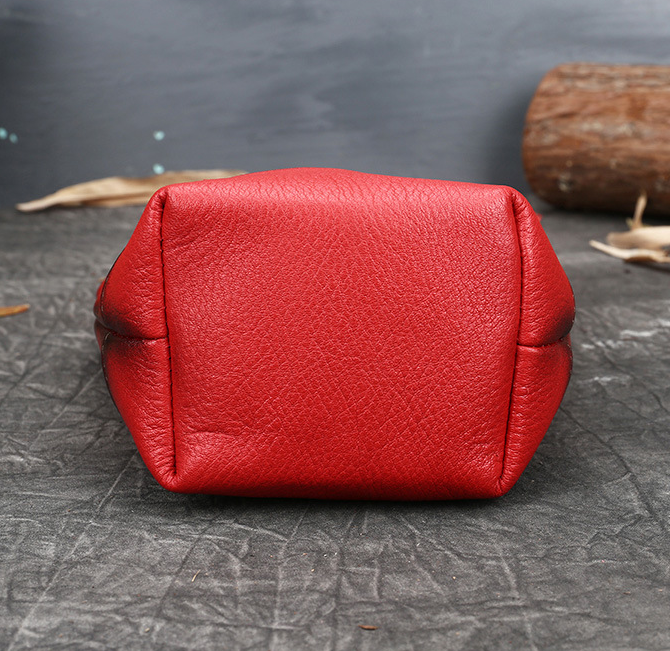 Handmade Shoulder Women Bucket Bags-Leather Women Bags-Red-Free Shipping Leatheretro