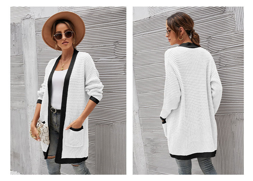 Casual Knitting Long Sleeves Women Overcoat-Shirts & Tops-White-S-Free Shipping Leatheretro