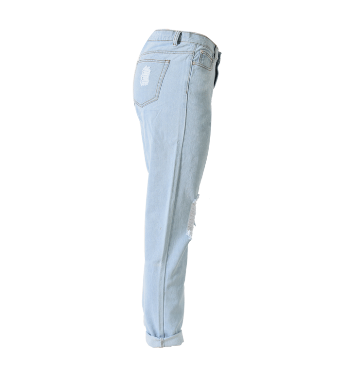 Free Shipping Women Broken Hole Ankle Length Jean Pants - beachonwear
