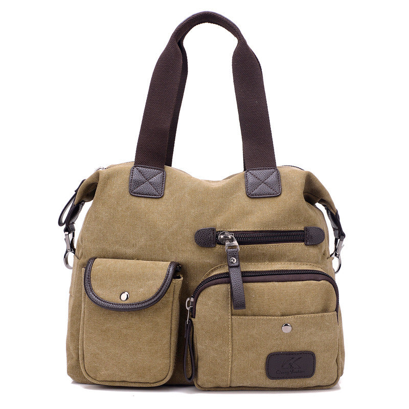 Casual Traveling Sports Canvas Bags for Men 1092-Handbags-Khaki-Free Shipping Leatheretro