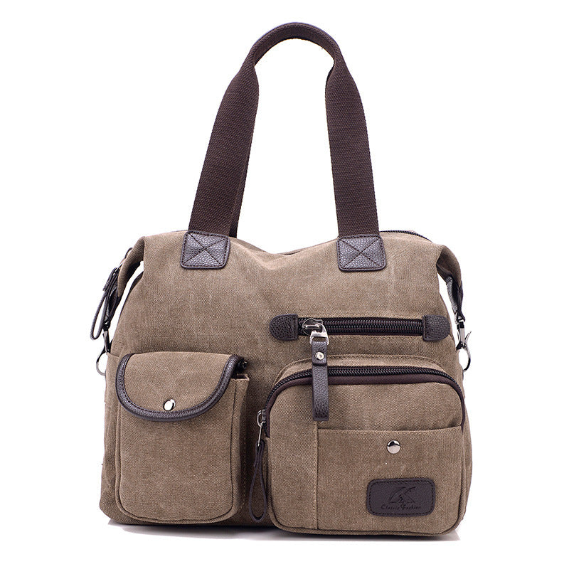 Casual Traveling Sports Canvas Bags for Men 1092-Handbags-Brown-Free Shipping Leatheretro