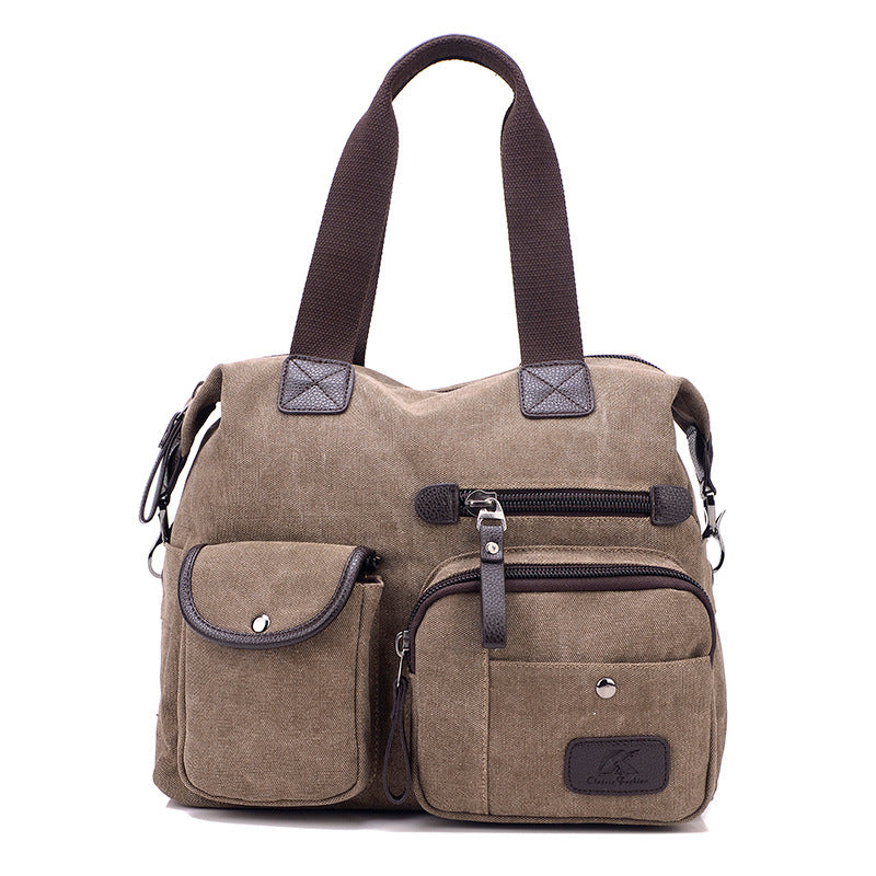 Casual Traveling Sports Canvas Bags for Men 1092-Handbags-Khaki-Free Shipping Leatheretro