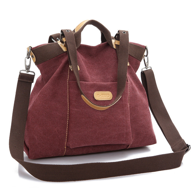 Canvas Large Tote Handbags for Women K995-Handbags-Red-Free Shipping Leatheretro