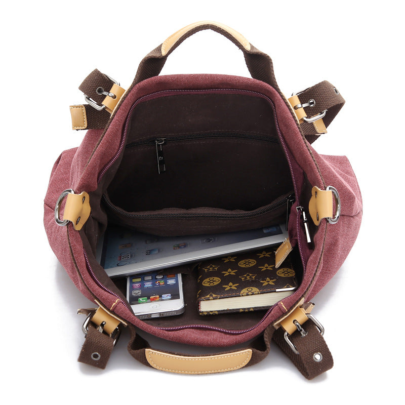 Canvas Large Tote Handbags for Women K995-Handbags-Red-Free Shipping Leatheretro