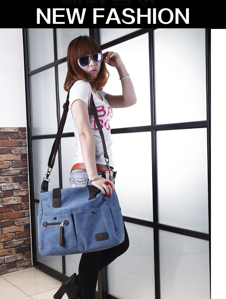 Vintage Large Traveling Crossbody Canvas Bags 1111-Handbags-Khaki-Free Shipping Leatheretro