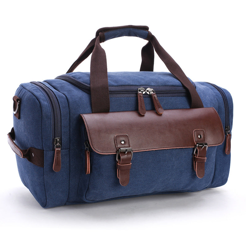 Canvas Traveling Duffle Bags Large Capacity 8830-Duffel Bags-Dark Blue-Free Shipping Leatheretro