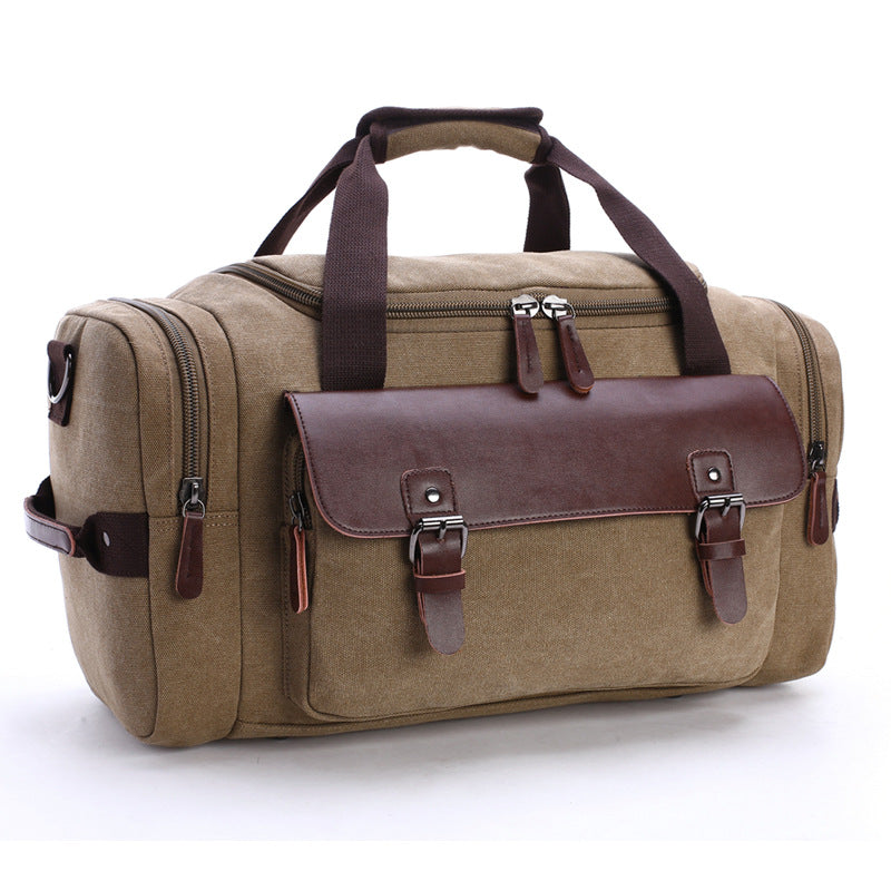 Canvas Traveling Duffle Bags Large Capacity 8830-Duffel Bags-Khaki-Free Shipping Leatheretro