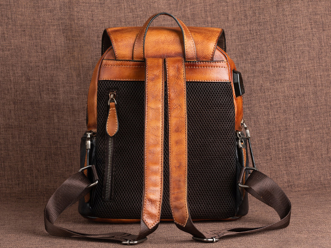 Vintage Large Storage Handmade Leather Backpack for Women 8098-Leather Backpack-Brown-Free Shipping Leatheretro