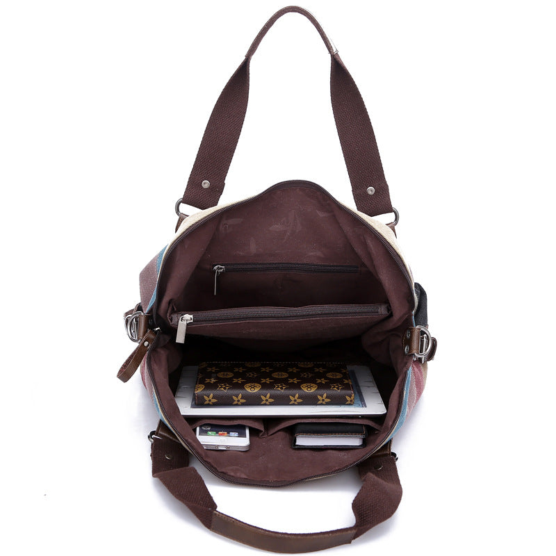 Rainbow Design Canvas Shoulder Bags for Women K988-Handbags-The same as picture-Free Shipping Leatheretro