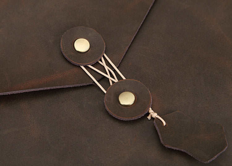 Vintage Business Leather A4 Portfolio Bag 025-Leather Padfolio & Portfolio-Coffee-Free Shipping Leatheretro
