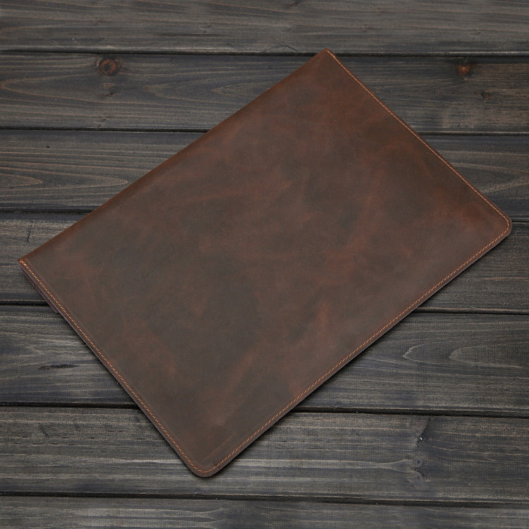 Vintage Business Leather A4 Portfolio Bag 025-Leather Padfolio & Portfolio-Coffee-Free Shipping Leatheretro