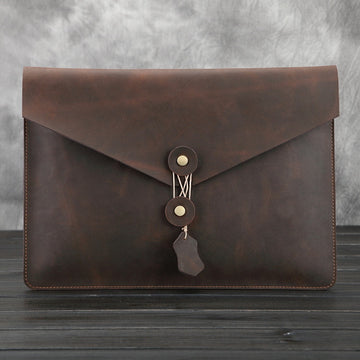 Vintage Business Leather A4 Portfolio Bag 025-Leather Padfolio & Portfolio-Coffee-Free Shipping Leatheretro
