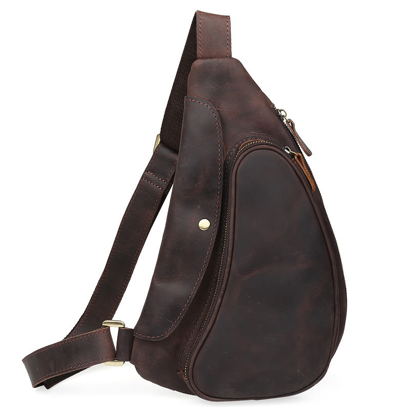 Large Storage Extendable Cowhide Leather Shoulder Bag for Cycling 3141-Bicycle Bags & Panniers-Dark Brown-Free Shipping Leatheretro
