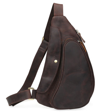 Large Storage Extendable Cowhide Leather Shoulder Bag for Cycling 3141-Bicycle Bags & Panniers-Dark Brown-Free Shipping Leatheretro