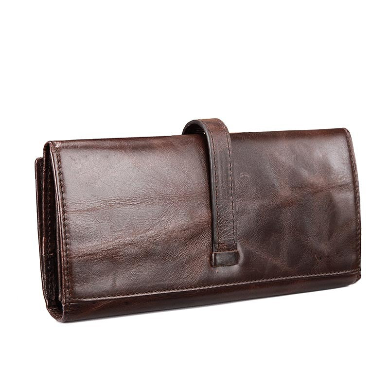 Vintage Handmade Leather Long Wallet for Men 6209-Handbags, Wallets & Cases-Coffee-Free Shipping Leatheretro