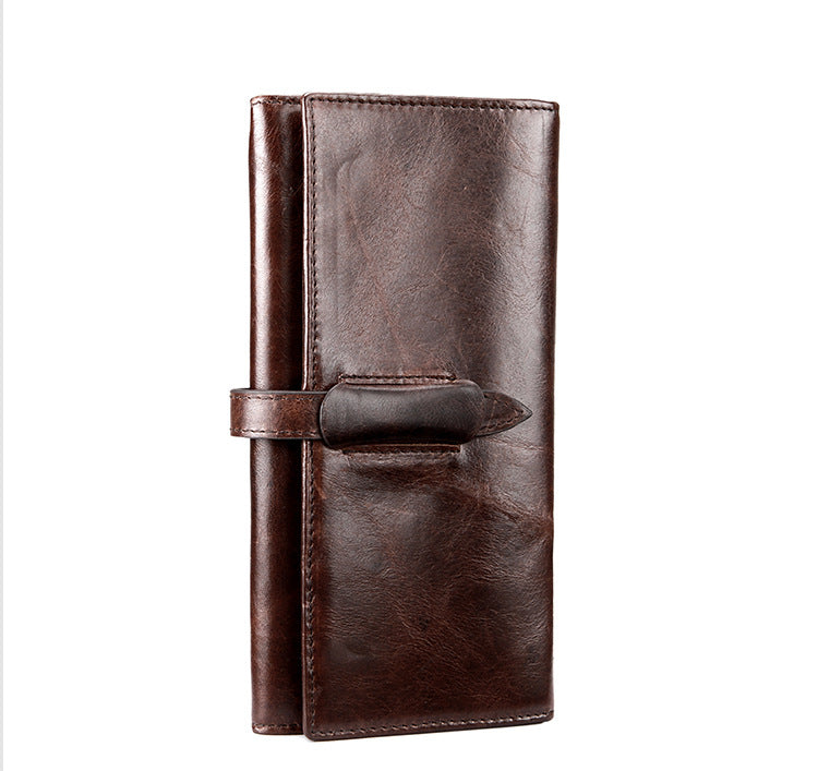 Vintage Handmade Leather Long Wallet for Men 6209-Handbags, Wallets & Cases-Coffee-Free Shipping Leatheretro