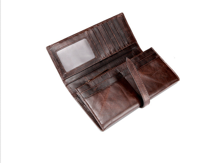 Vintage Handmade Leather Long Wallet for Men 6209-Handbags, Wallets & Cases-Coffee-Free Shipping Leatheretro