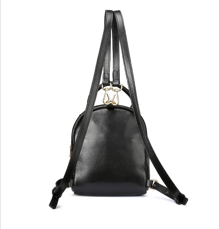 Handmade Black Mini Leather Backpack for Women 0181-Backpacks-Black-Free Shipping Leatheretro
