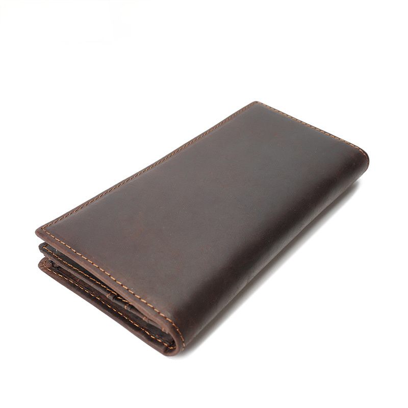 Retro Handmade Me's Leather Wallet 1002-Leather Wallets-Dark Brown-Free Shipping Leatheretro