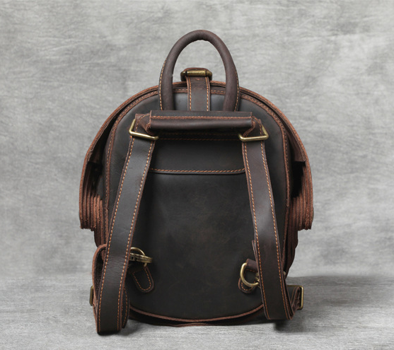 Handmade Cowhide Leather Cyclus Pangolin Backpack Large Size 9874-Leatehr Backpack-Dark Coffee-Free Shipping Leatheretro