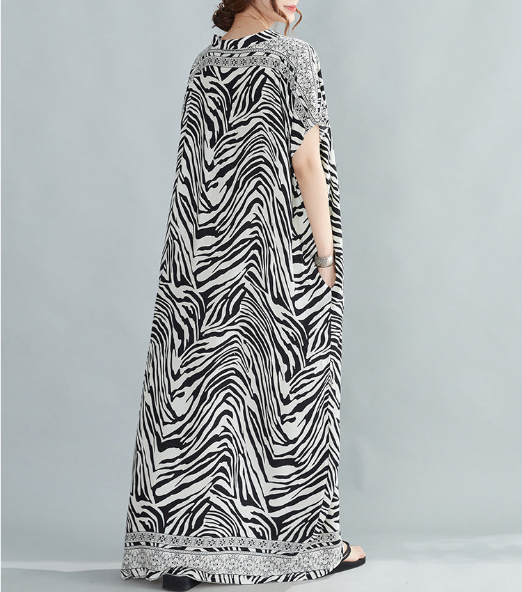 Summer Zebra Design Long Dresses-Dresses-The same as picture-One Size-Free Shipping Leatheretro