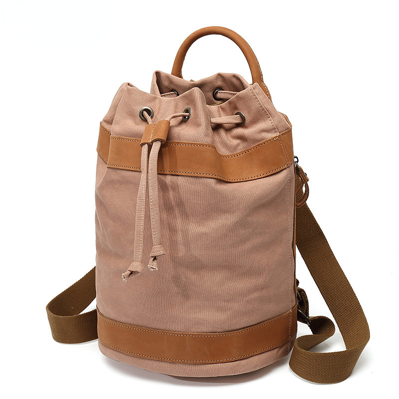 Leisure Canvas Backpack for Women-Backpacks-Khaki-Free Shipping Leatheretro