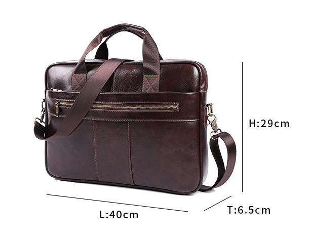 Leisure Fashion Leather Business Briefcase for Men 6523-Leather Briefcase-Coffee-Free Shipping Leatheretro