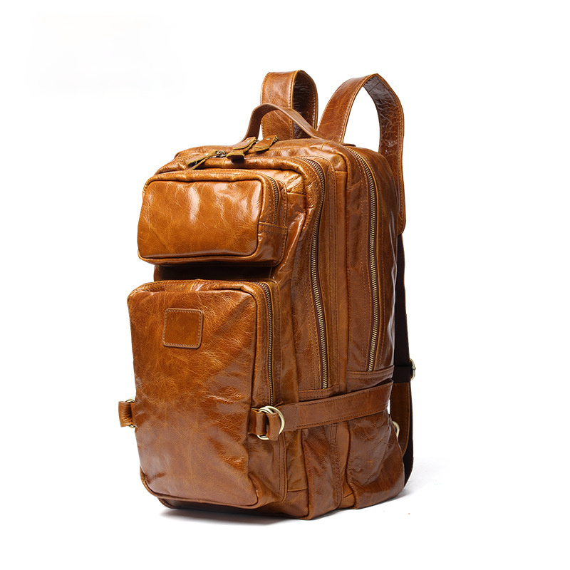Vintage Multi Functional Leather Backpack J8856-Leather Backpack-Brwon-Free Shipping Leatheretro