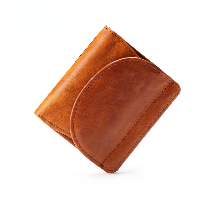 Women Vintage RFID Fodable Small Leather Purses K061-Leather Wallets-Black-Free Shipping Leatheretro